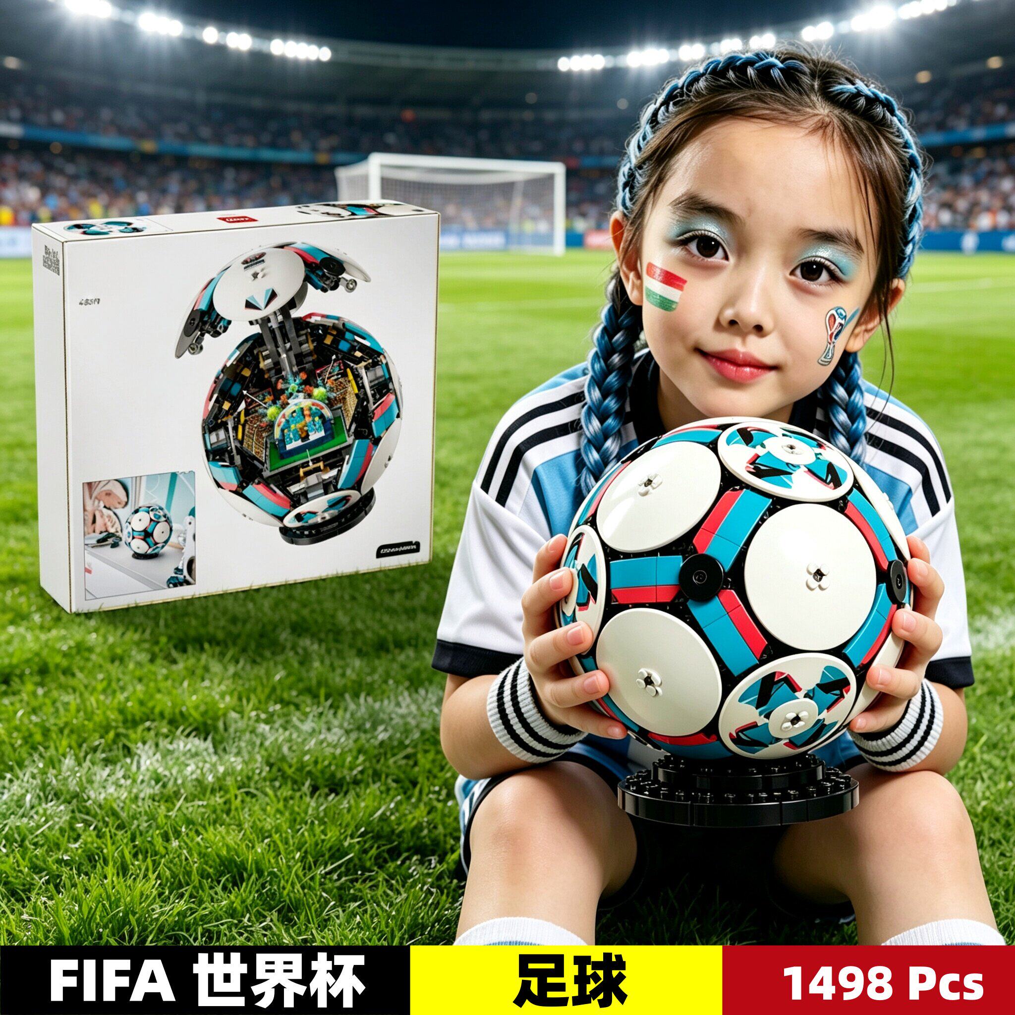 2026新款美加墨FIFA世界杯足球男孩子儿童益智拼装积木玩具模型