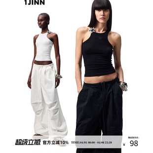 1JINN 纯色金属花工字背心女小吊带刺绣无袖 修身 上衣 STUDIO