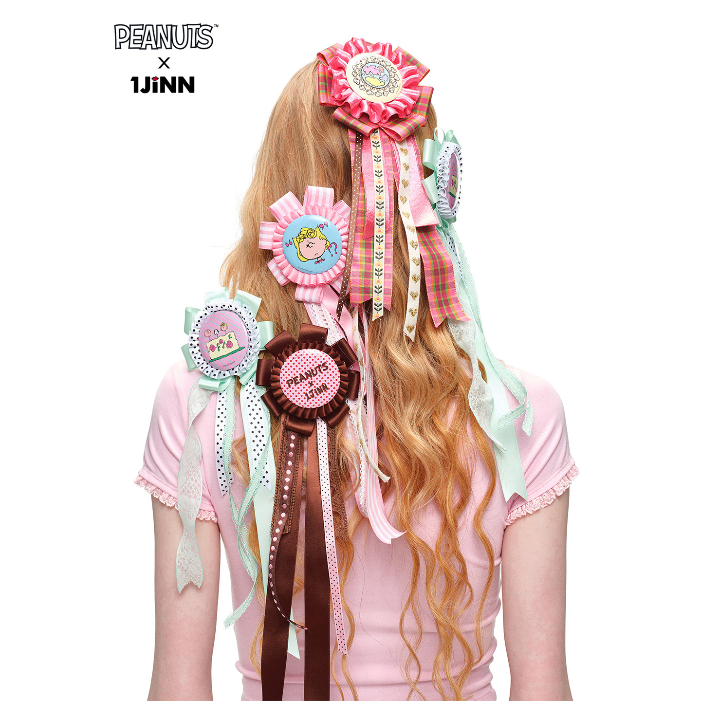 1JINNSTUDIOxSNOOPY史努比联名印花徽章胸针发夹多用卡通缎带授章