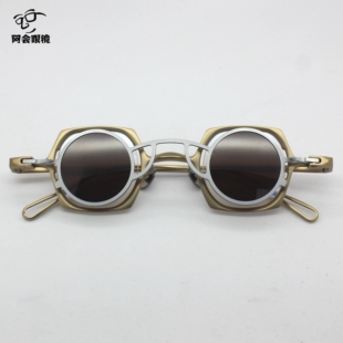 复古朋克风日系小框纯钛眼镜架超轻磁吸夹片方圆墨镜配高度数近视