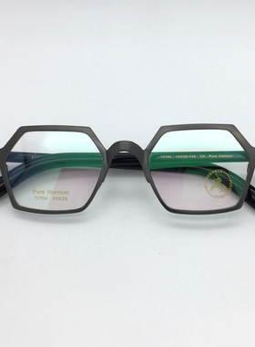 日系多边形纯钛眼镜架复古小方框板材腿眼镜男配高度数近视70704