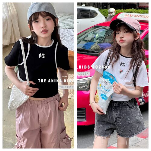 ANIKA阿尼卡儿童T恤夏款 女童中大童短款 T恤