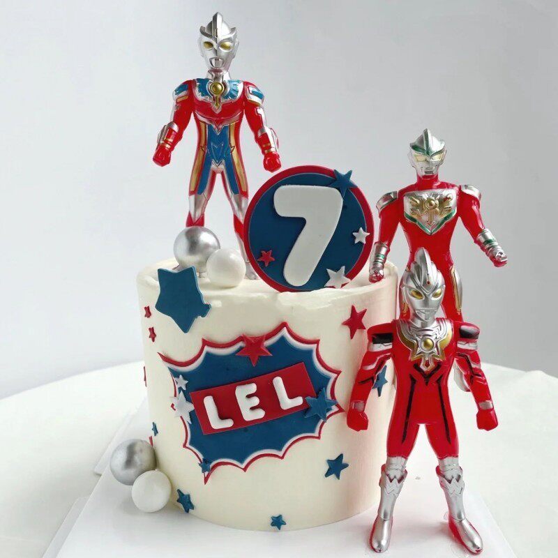 奥特曼蛋糕装饰摆件赛罗迪迦大号超人儿童生日派对甜品台装扮插件