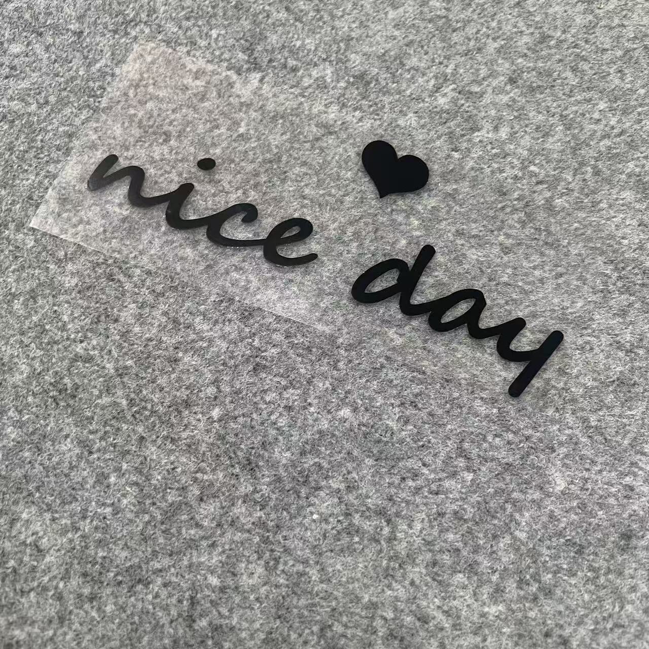 黑色nice day英文个性摩托车油箱划痕贴纸后窗玻璃防水车身装饰贴