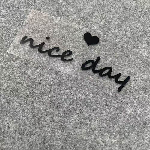 黑色nice day英文个性摩托车油箱划痕贴纸后窗玻璃防水车身装饰贴