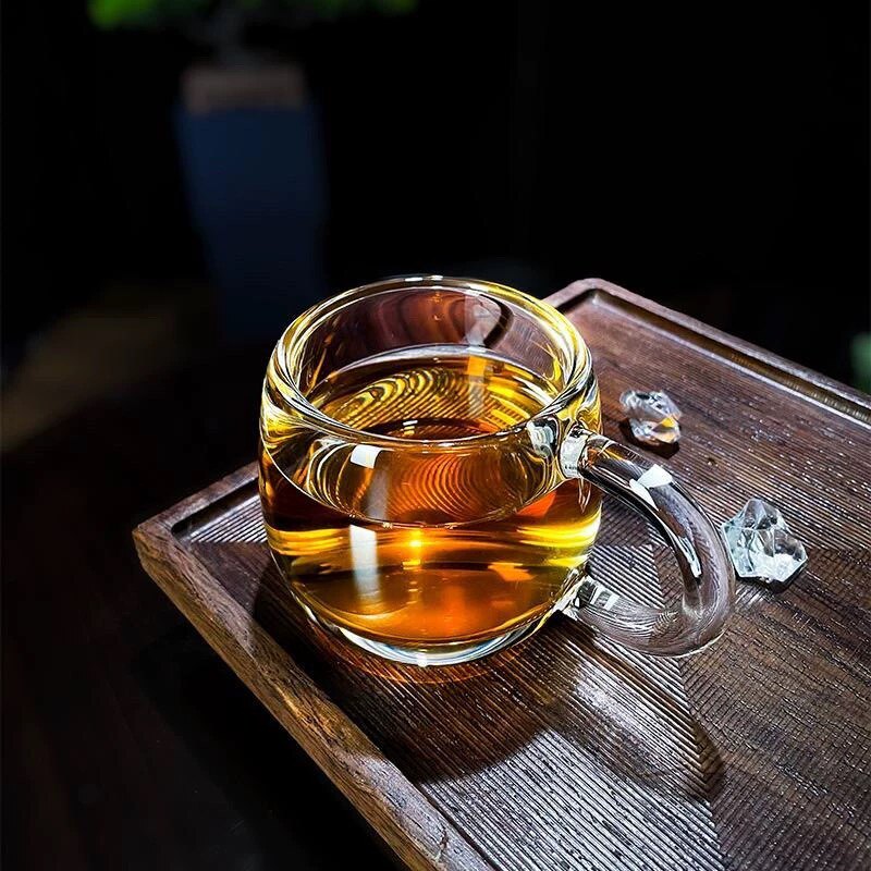 东海工艺水晶杯牛奶咖啡杯带把手主人杯公道杯高档茶具纯手工制图片