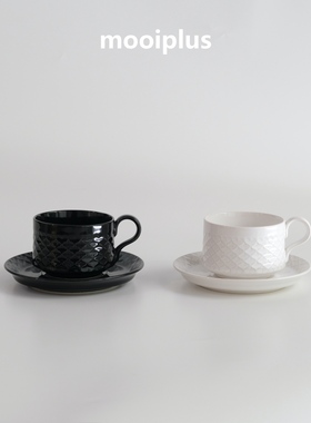 丹麦/中古｜B&G Cordial 黑白爱心中古咖啡杯稀有色 / mooiplus