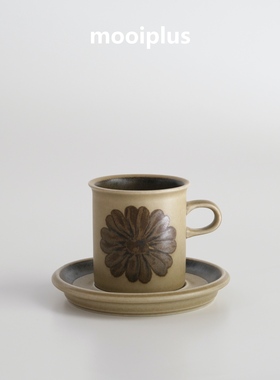 芬兰/中古｜Arabia Tunturi波斯菊哑光手绘咖啡杯奶壶 / mooiplus