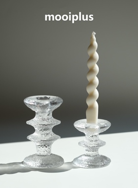 芬兰/中古｜littala Festivo盛宴玻璃烛台 晶莹剔透/ mooiplus