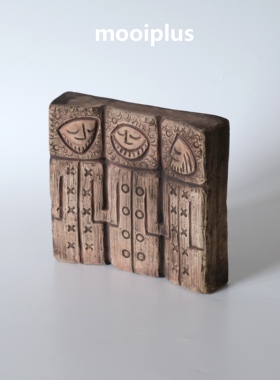 瑞典/中古｜Lars Bergsten 粗陶 三人游 装饰画 摆件 / mooiplus