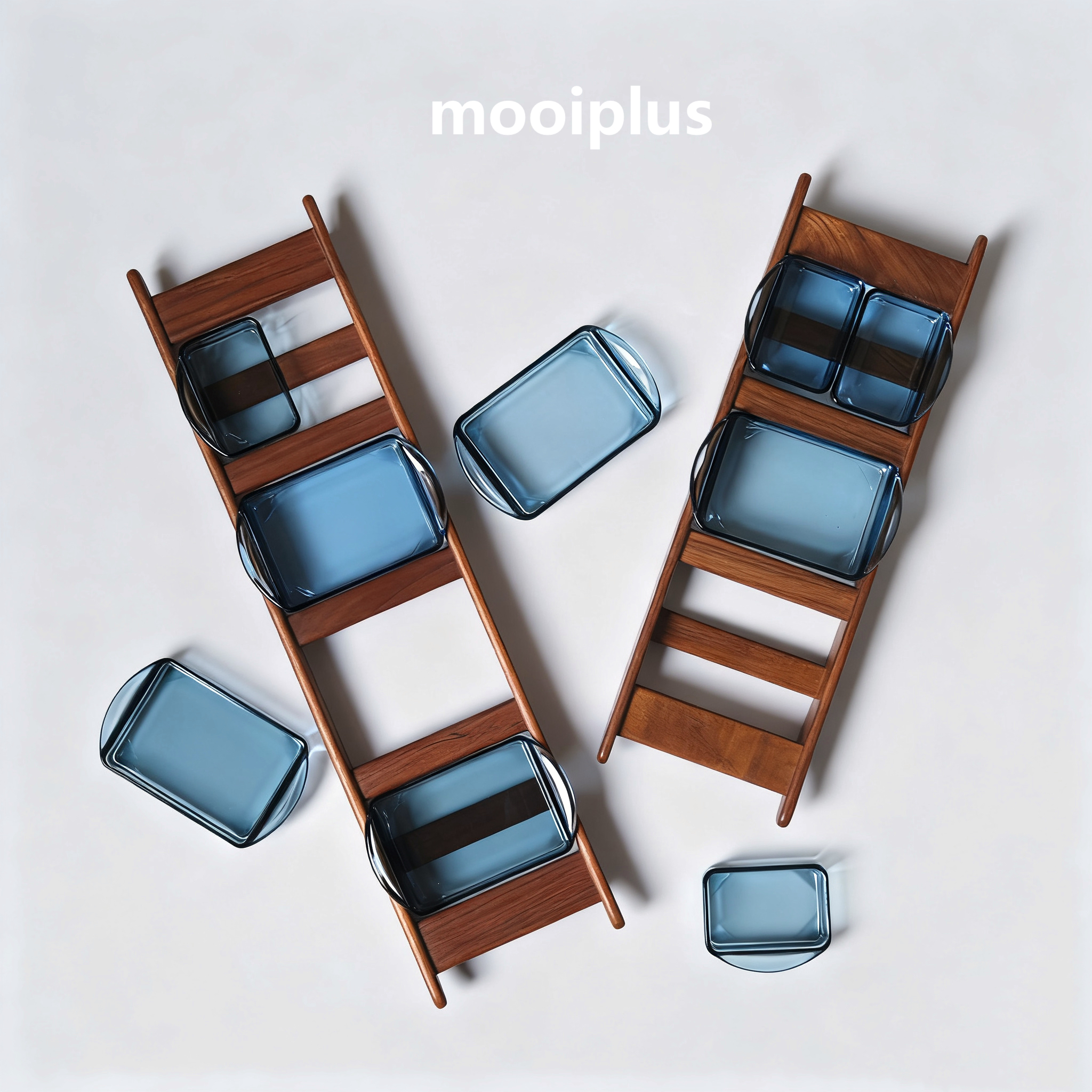 丹麦/中古｜柚木玻璃置物盘