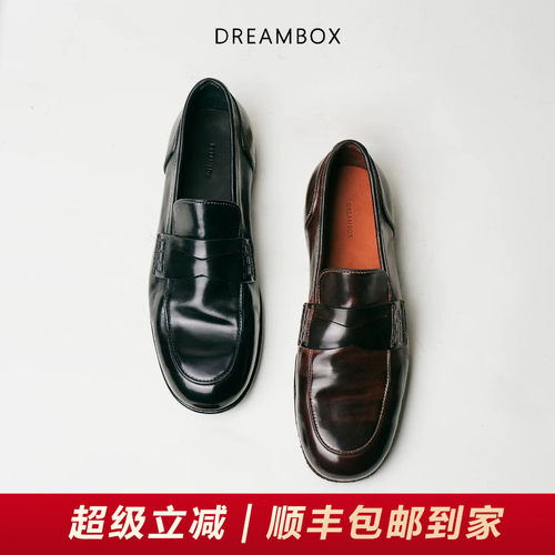 钧博夏季薄款马臀皮透气乐福鞋