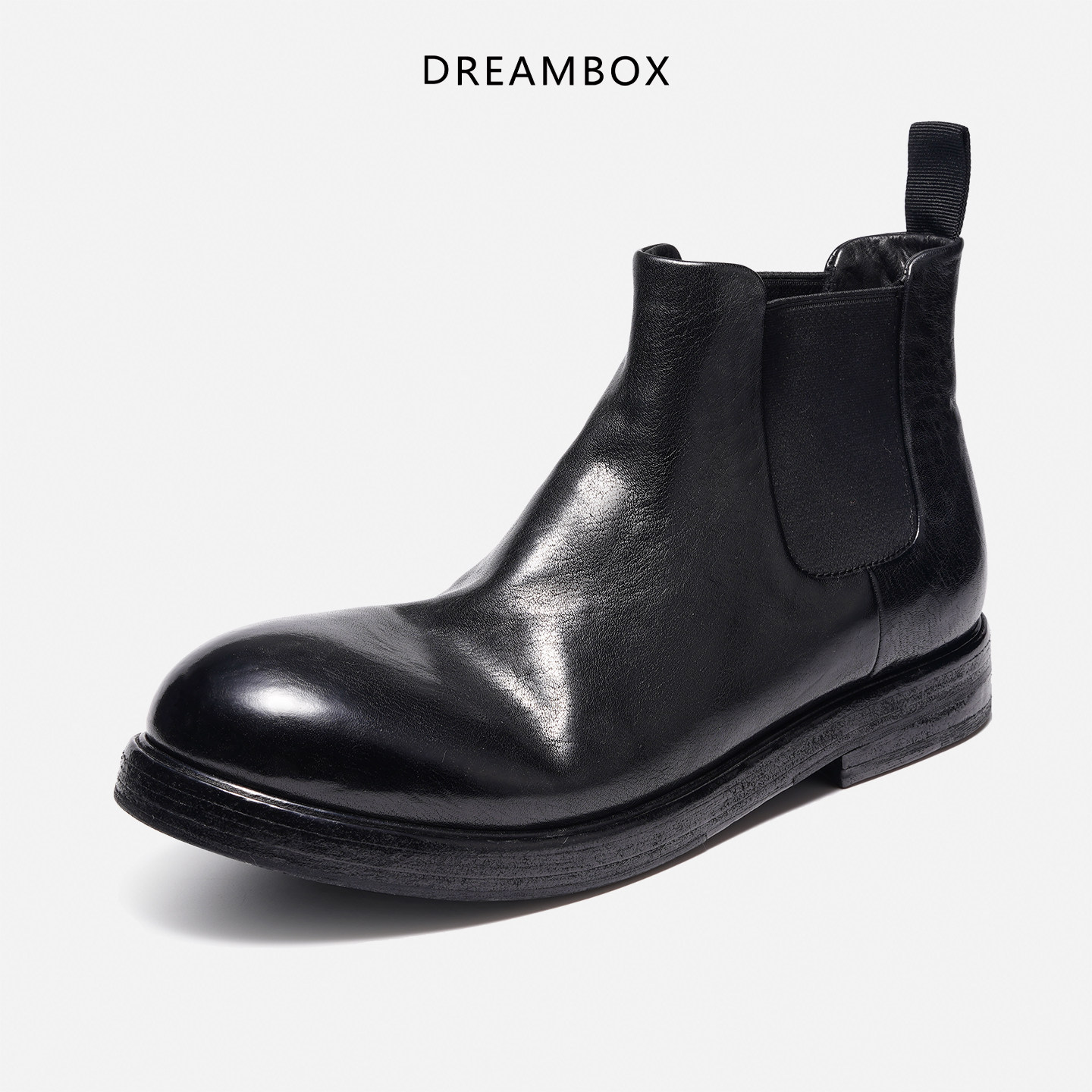 DREAMBOX钧博vibram马皮复古英伦男靴秋冬新款纯手工皮底切尔西靴