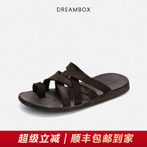 钧博新款老钱风一字拖夹趾凉鞋