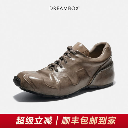 DREAMBOX钧博水洗马皮透气老爹鞋