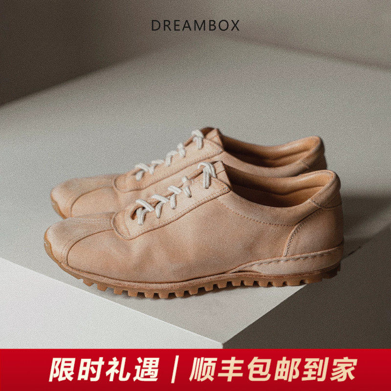 DREAMBOX钧博水洗马皮轻便德训鞋2026春季新款防滑舒适运动休闲鞋