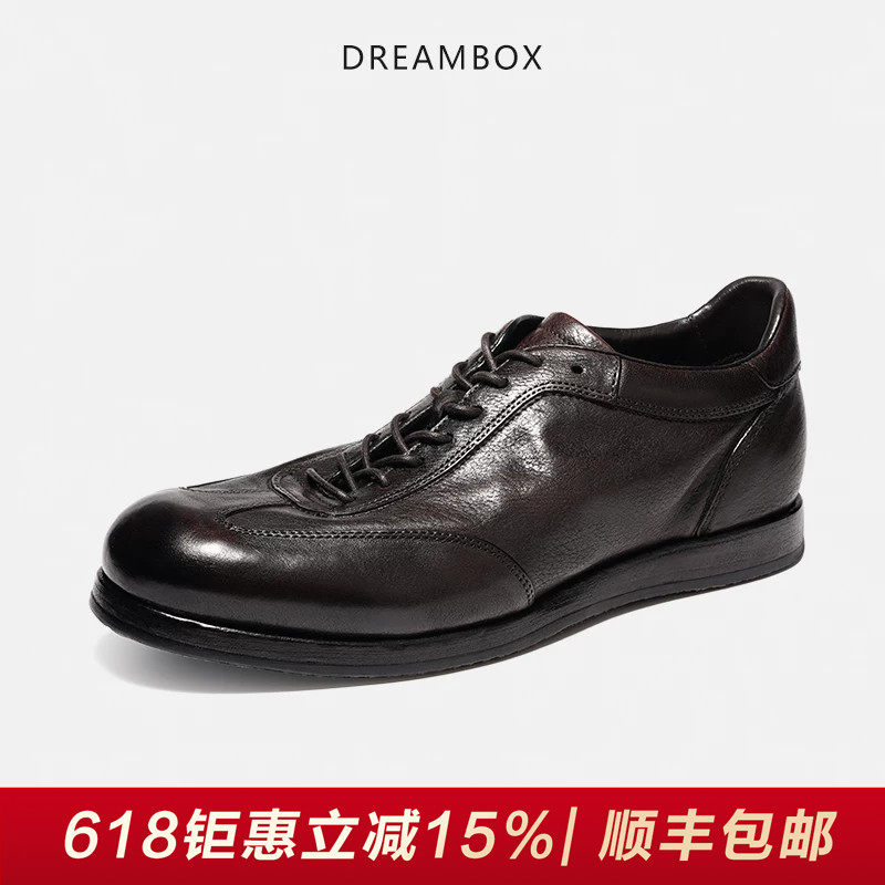 DREAMBOX钧博德训鞋马皮轻便透气纯手工男鞋英伦复古男士休闲板鞋