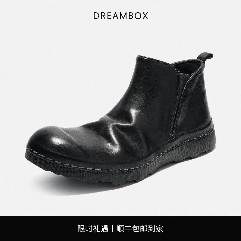 DREAMBOX钧博短靴水洗马皮切尔西图片