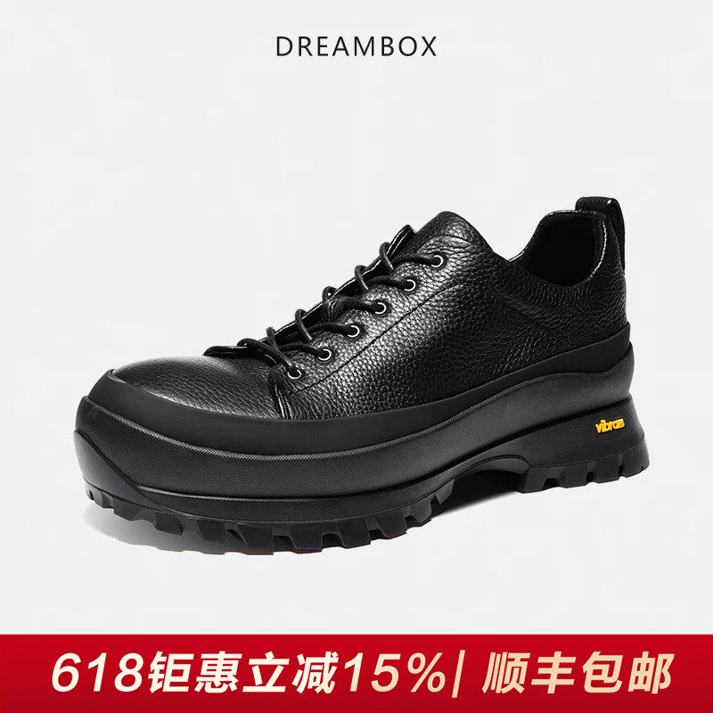 DREAMBOX钧博vibram厚底防滑徒步登山鞋鹿皮舒适透气户外休闲男鞋