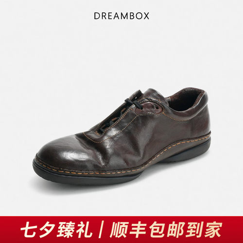 水洗马皮软底舒适休闲鞋