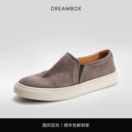 钧博石洗马皮秋冬一脚蹬乐福鞋