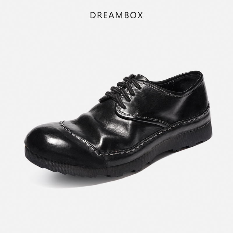 dreambox钧博防滑耐磨包头水洗马皮男士皮鞋舒适徒步户外休闲鞋