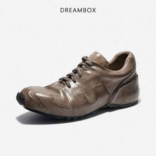 DREAMBOX钧博水洗马皮透气老爹鞋