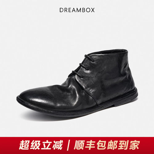钧博2026新款石水洗马皮短靴