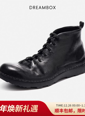 dreambox钧博棉鞋水洗马皮高帮男鞋2025新款工装靴加绒保暖马丁靴