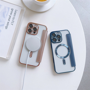 羊皮iphone17翻盖香风15plus高级奢华小12粉色11护套14proMax保皮质适用手全苹果女菱格小包带机壳磁吸膜镜头