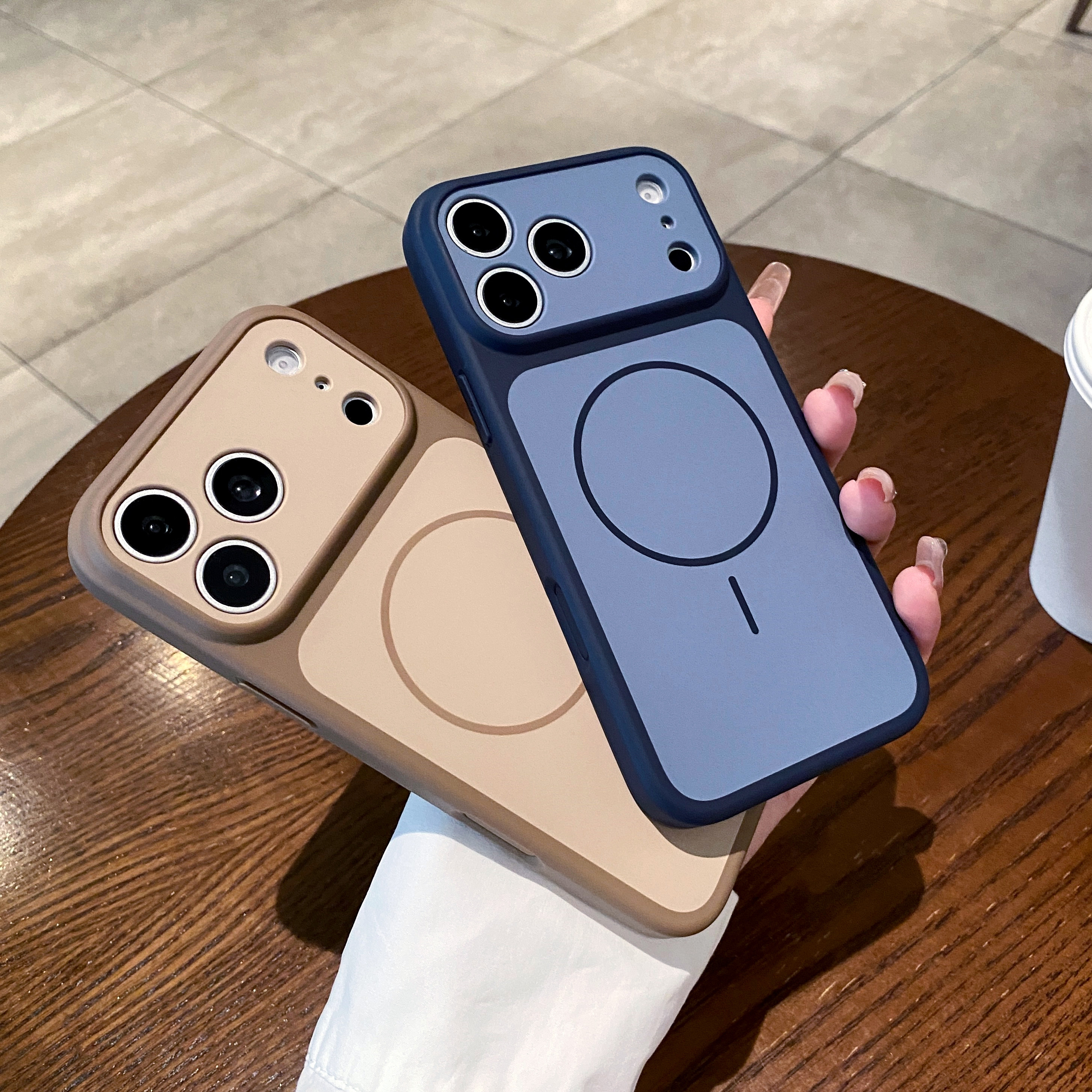 自带镜头膜双色肤感二合一适用苹果17Pro磁吸手机壳iPhone16promax撞色13pro全包防摔12磨砂17简约17pm保护套