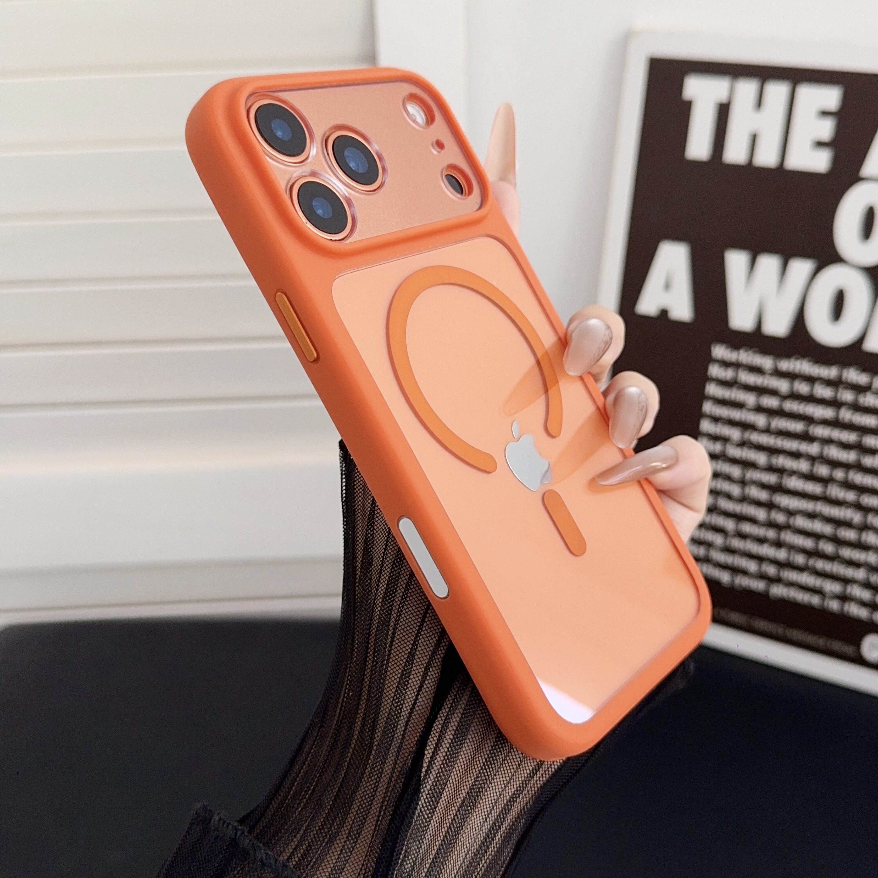 半透磨砂适用苹果17promax手机壳2026新款iPhone17pro高级感16pm橙色磁吸15保护套14软边简约巨好看男女外壳