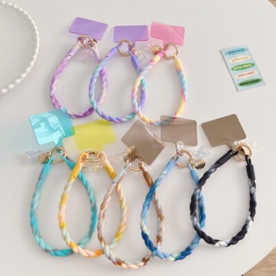 硅胶链夜光绳挂绳手机色创意防滑夹片短款手提撞挂件手机防摔彩色