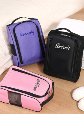 刺绣定制高尔夫鞋收纳包防水运动球鞋网格透气鞋袋出差旅行收纳袋