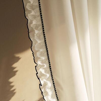 高级感法式浪漫蕾丝花边赫本小香风白色窗纱帘卧室阳台透光不透人