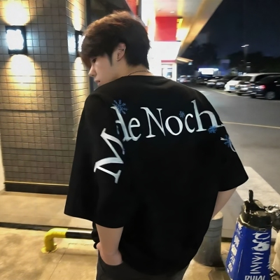 美式重磅纯棉短袖T恤男女情侣潮