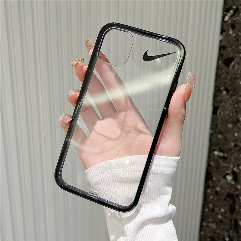14pro创意15透明新款16简约防摔全包17男女款黑边框适用iphone13pro max苹果12nike手机壳11硅胶软14运动男女