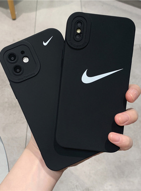 欧美简约黑色勾勾适用oppoK12手机壳k11k5nike软k10潮牌FindX7X8x5x6硅胶液态3防摔全包镜头N5保护套男女散热