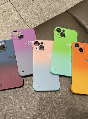 ins16适用于苹果15ProMax手机壳iPhone14潮牌11男女12硬13防摔xs半包无边框裸机手感xr保护套17北面情侣欧美