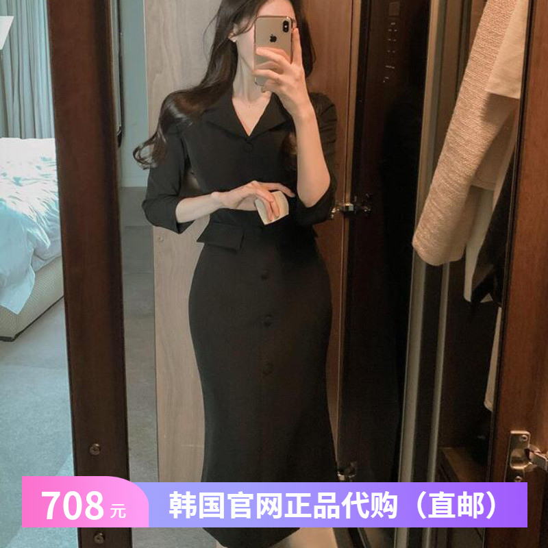2025春季高档鱼尾连衣裙优雅气质女装fromdayone韩国代购a字裙子