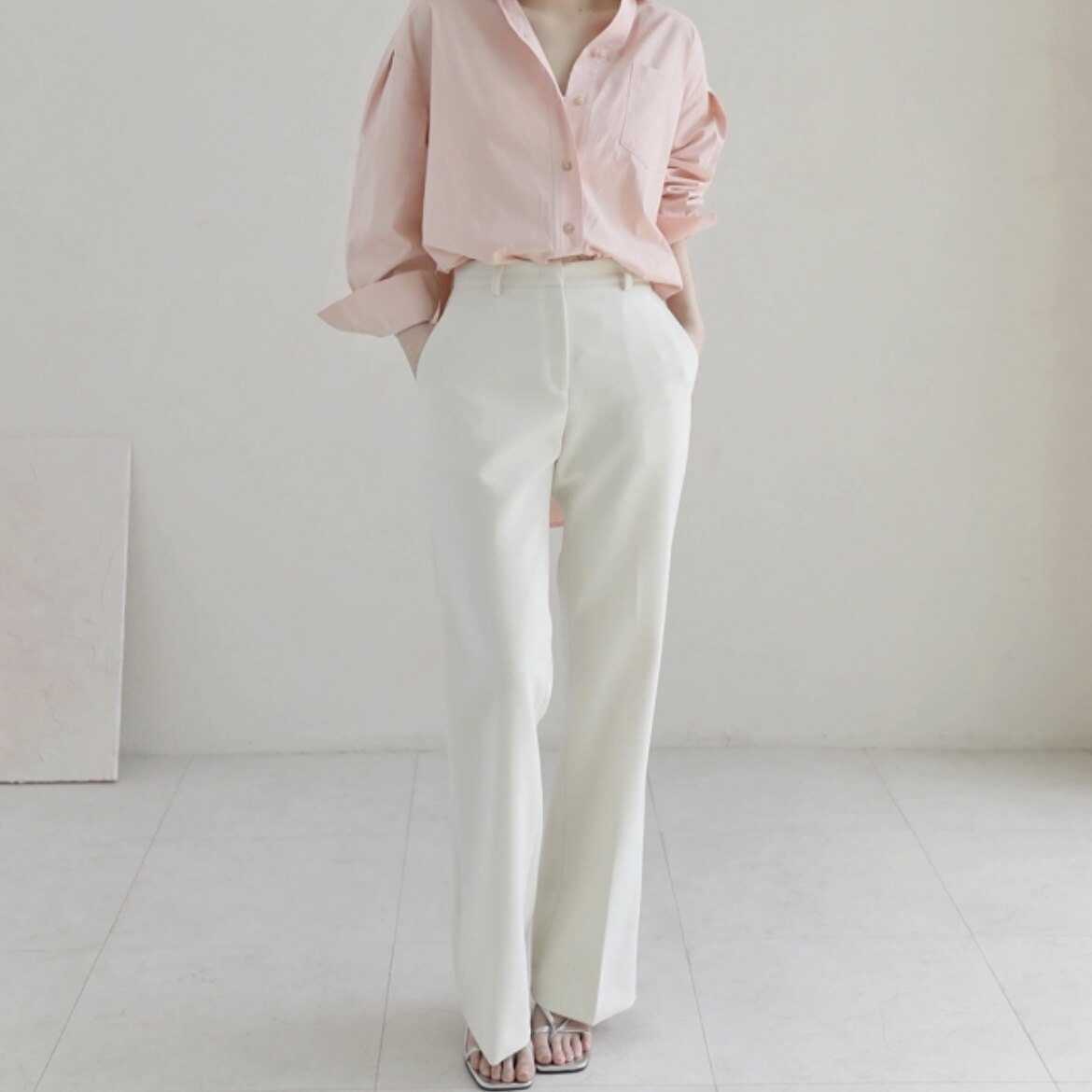 26春夏通勤穿搭西裤窄版高腰正品韩国代购新款直筒气质职业长裤子