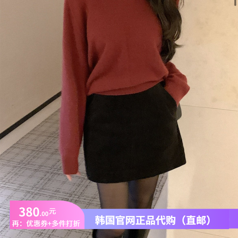 26春秋灯芯绒半身裙小个子女装reine正品韩国代购配靴子包臀短裙