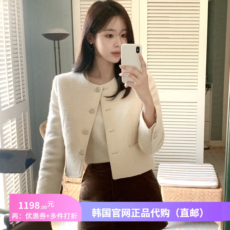 冬季高级感超好看羊毛呢外套女装reine官网正品韩国代购通勤上衣