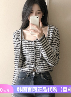 春秋韩式针织衫+背心套装女reine正品韩国代购小个子好看穿搭上衣