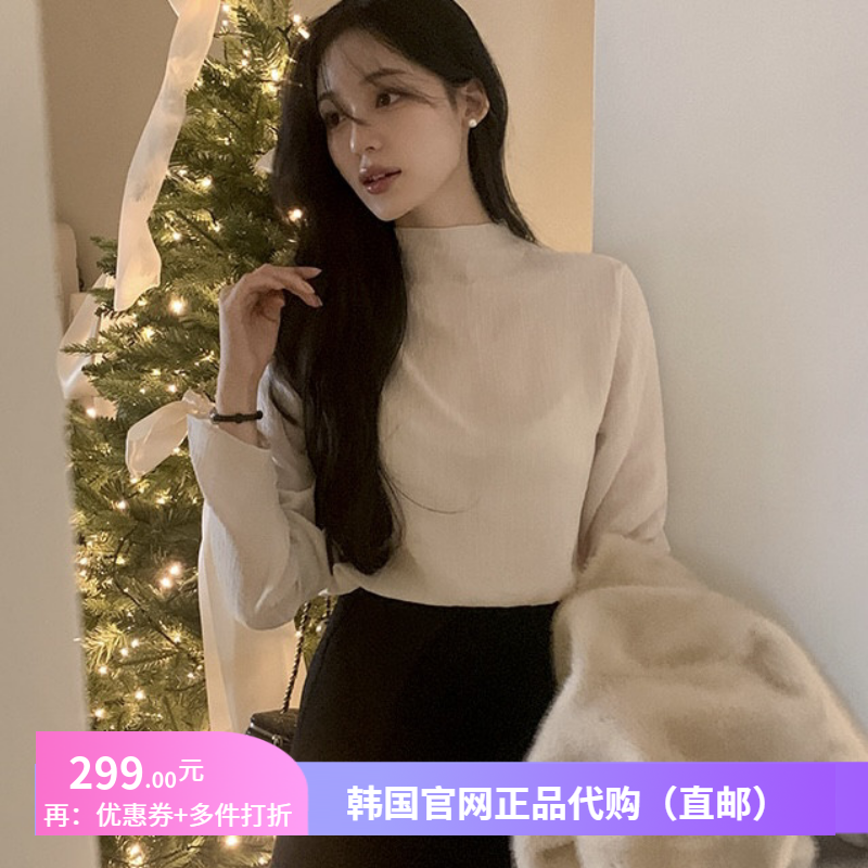 26春秋优雅气质衬衫小立领女装reine正品韩国代购设计感纽扣上衣