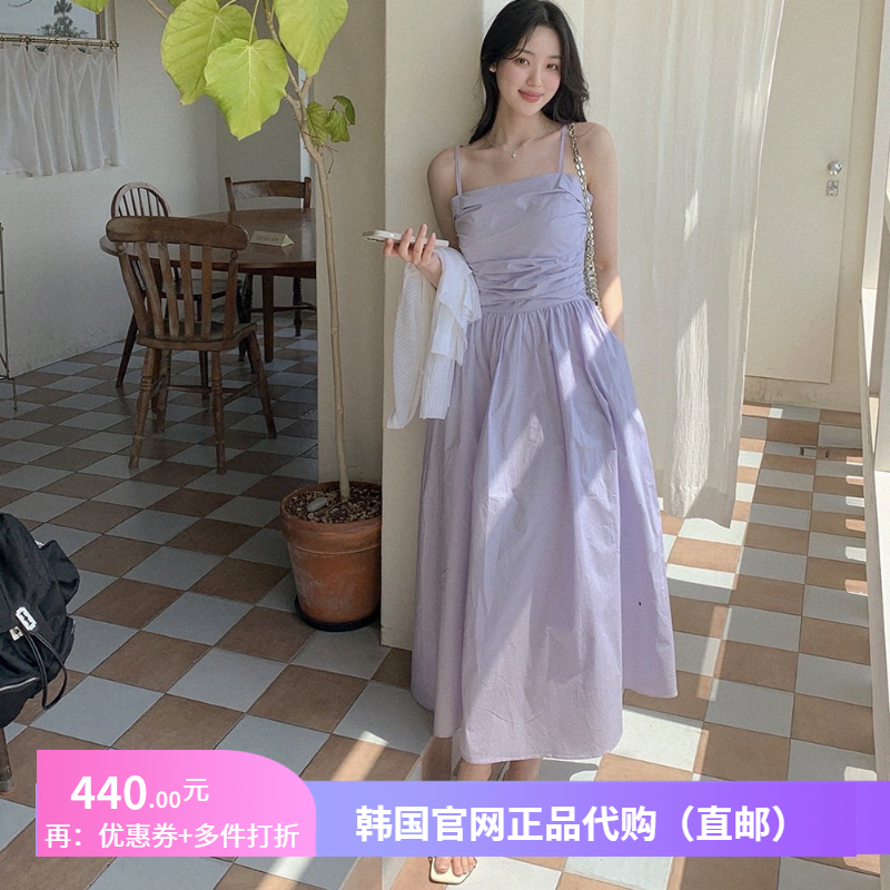 25夏季裹胸吊带连衣裙收腰少女感reine正品韩国代购新款时尚长裙