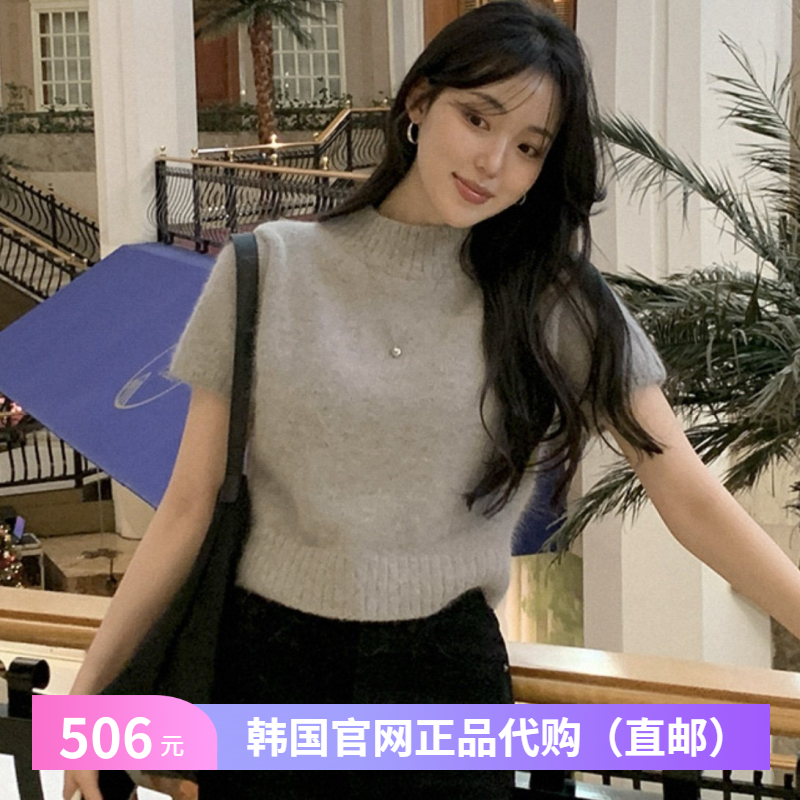 25春秋冬韩系针织衫半高领女装reine正品韩国代购短袖毛衣