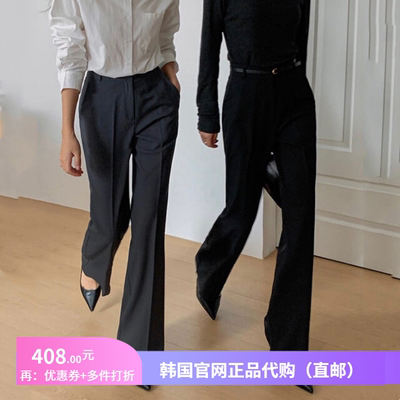 26春秋高级黑色西裤直筒高腰女