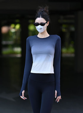 Beemen瑜伽服女上衣外穿紧身显瘦速干打底健身普拉提秋冬运动长袖