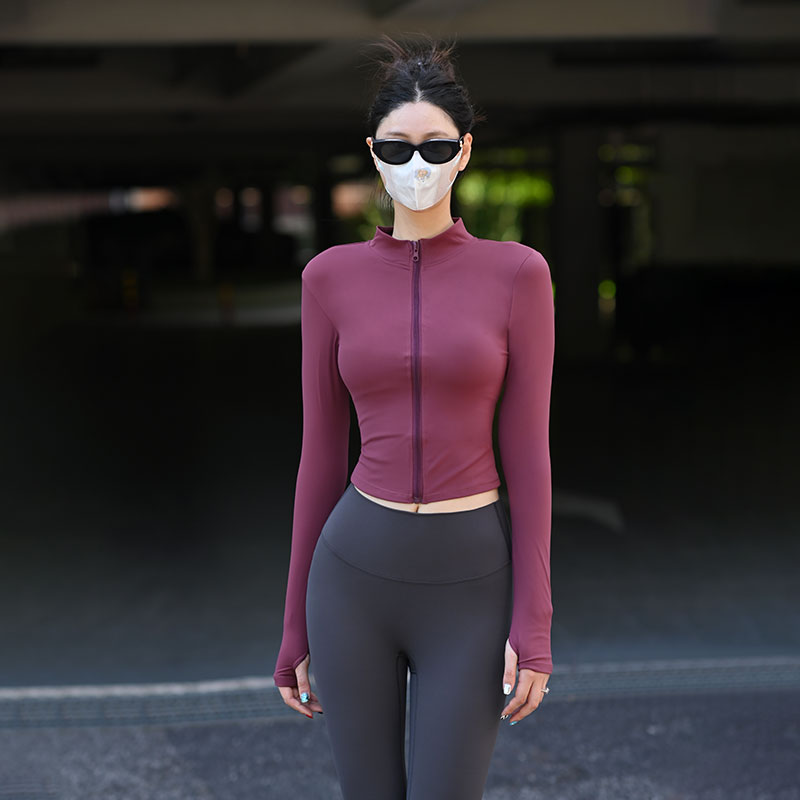 Beemen秋冬显瘦瑜伽运动拉链外套